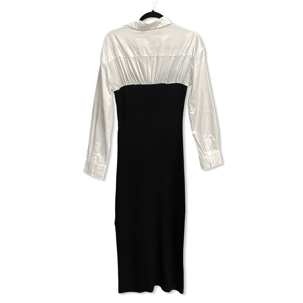 Astr The Label Allyn Dress Black & White
 Long Sleeve knit poplin Revolve XL - Picture 6 of 10